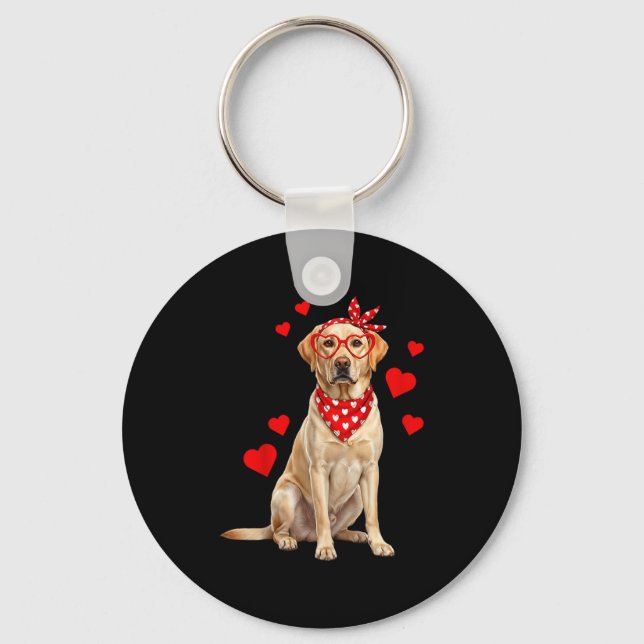 Labrador Retriever Valentines Day Dog Lover Heart  Key Ring (Front)