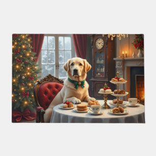 Labrador Retriever Victorian Christmas Tea Party Doormat