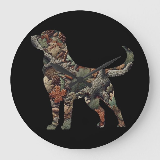 Labrador Retriever Wall Clock, Camo Wall Clock (Front)