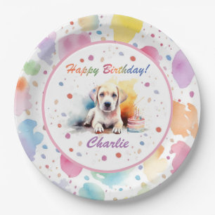 Labrador Retriever Watercolor Paper Plate