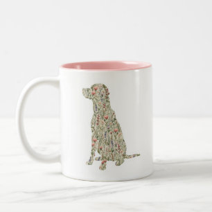 Labrador Retriever Wildflower Silhouette Dog Mum Two-Tone Coffee Mug