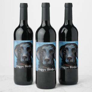 Labrador Retriever  Wine Label