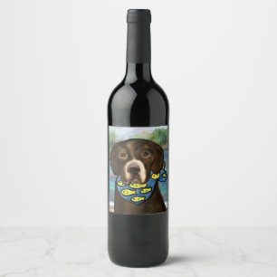 Labrador Retriever Wine Label