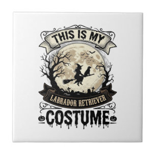 Labrador Retriever Witch Halloween Costume Shirt_1 Ceramic Tile