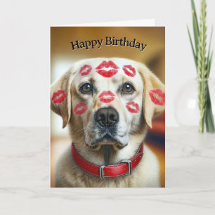 Labrador Retriever With Birthday Kisses Card