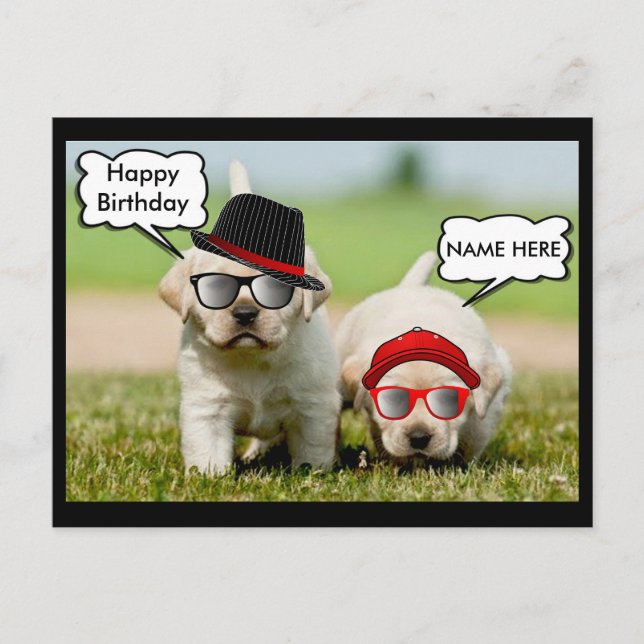 Labrador Retriever with birthday wishes Postcard (Front)