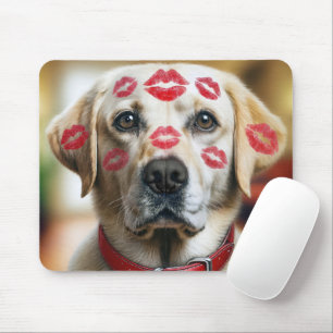 Labrador Retriever With Lipstick Kisses Mouse Pad