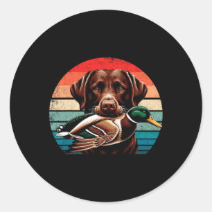 Labrador Retriever With Mallard Duck Hunting Classic Round Sticker