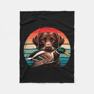Labrador Retriever With Mallard Duck Hunting Fleece Blanket