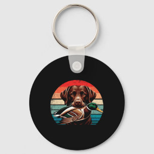 Labrador Retriever With Mallard Duck Hunting  Key Ring
