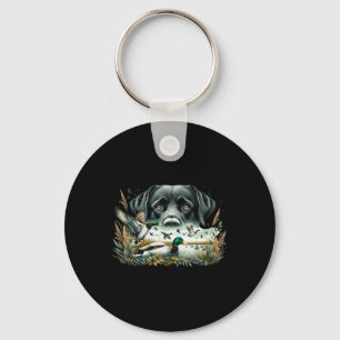 Labrador Retriever With Mallard Ducks Hunting Duck Key Ring