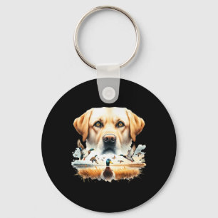 Labrador Retriever With Mallard Ducks Hunting Duck Key Ring