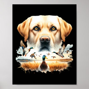 Labrador Retriever With Mallard Ducks Hunting Duck Poster