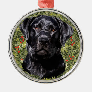 Labrador Retriever Wreath Metal Ornament