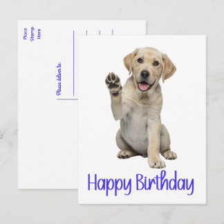 Labrador Retriever Yellow Lab Puppy Dog Birthday Postcard