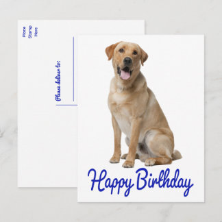Labrador Retriever Yellow Lab Puppy Dog Birthday Postcard