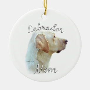 Labrador Retriever (yellow) Mom 2 Ceramic Ornament