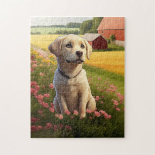 Labrador Retriever Yellow Puppy Jigsaw Puzzle