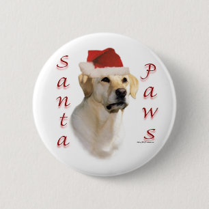 Labrador Retriever (yellow) Santa Paws 6 Cm Round Badge