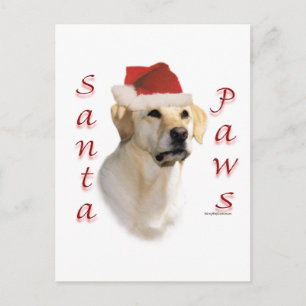 Labrador Retriever (yellow) Santa Paws Holiday Postcard