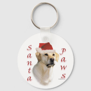 Labrador Retriever (yellow) Santa Paws Key Ring