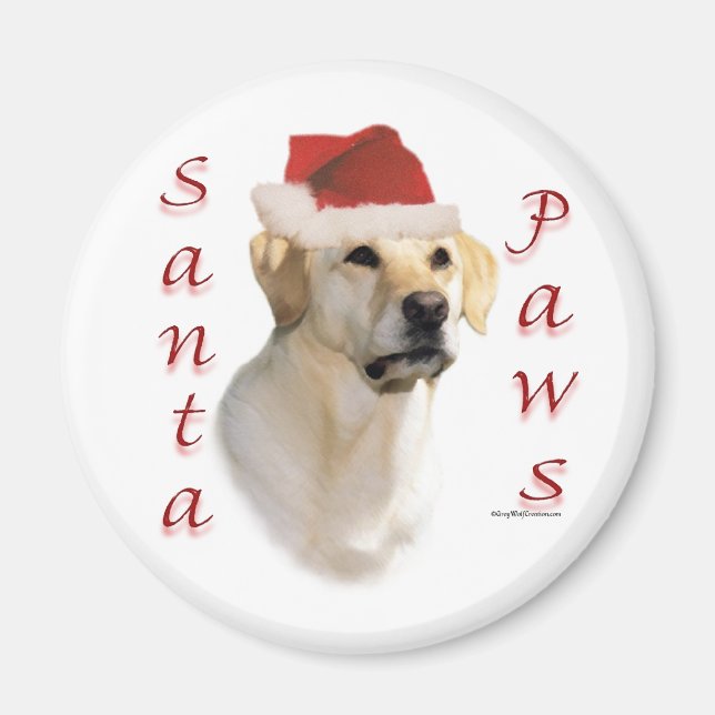 Labrador Retriever (yellow) Santa Paws Magnet (Front)