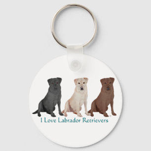 Labrador Retrievers - 3 Colours to Love Key Ring