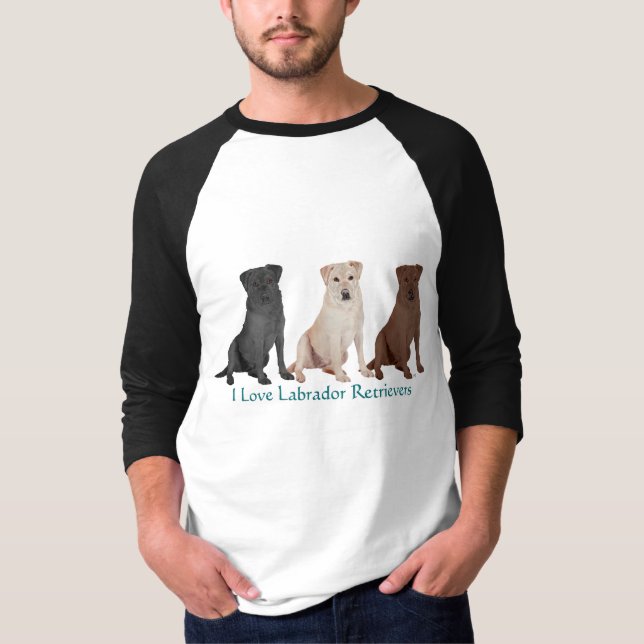 Labrador Retrievers - 3 Colours to Love T-Shirt (Front)