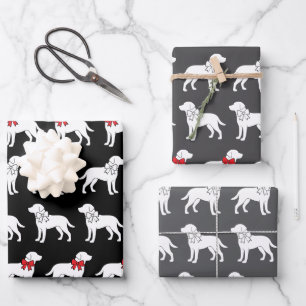 Labrador Retrievers Dog Gift Bow Pattern Wrapping Paper Sheet