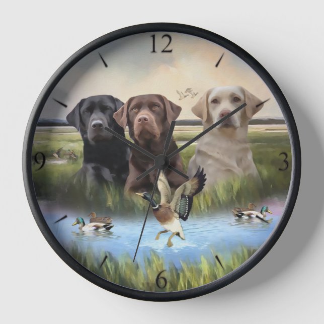 Labrador Retrievers, (Hunting dogs)  Clock (Front)