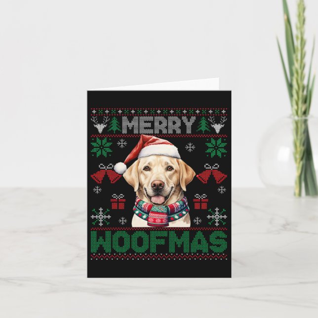 Labrador Retrievers Merry Christmas Woofmas Dog Lo Card (Front)