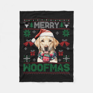Labrador Retrievers Merry Christmas Woofmas Dog Lo Fleece Blanket