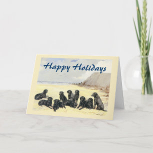 Labrador Retrievers On The Beach Christmas Card