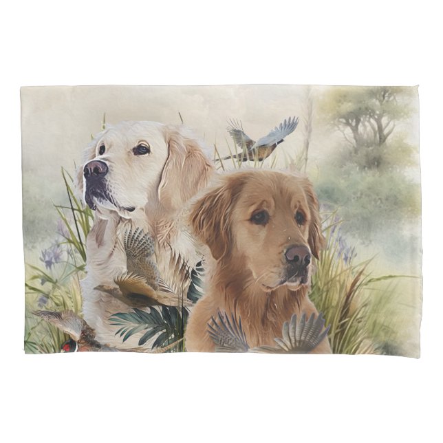 Labrador Retrievers with Pheasant ,Art  Pillowcase (Front)