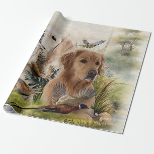 Labrador Retrievers with Pheasant ,Art Wrapping Paper