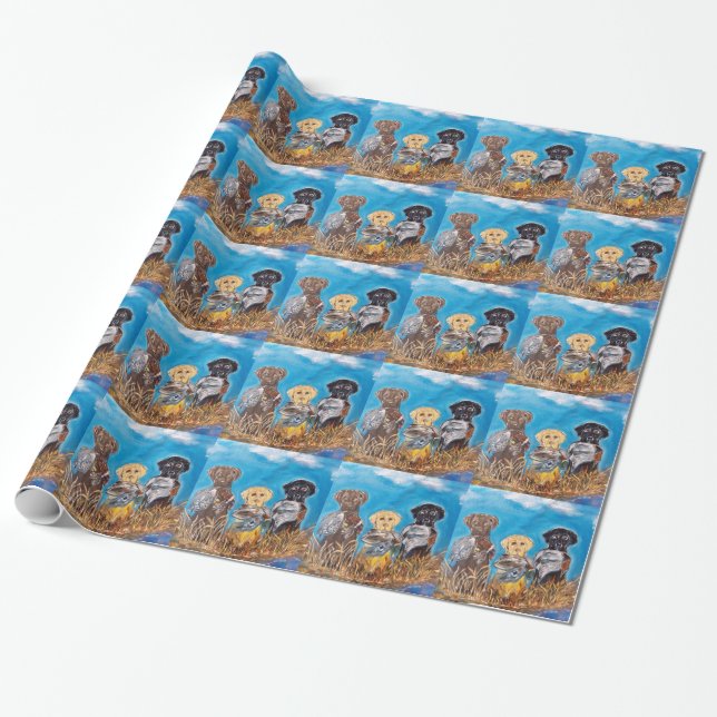 LABRADOR RETRIEVERS WRAPPING PAPER (Unrolled)