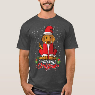 Labrador Retriver Dog Greets Merry Christmas Santa T-Shirt