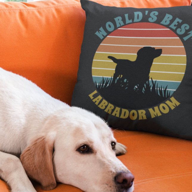 Labrador Retro Sunset Personalised Cushion (Creator Uploaded)