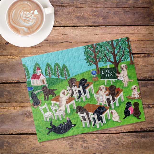 Labrador School Jigsaw Puzzle (Labrador School Jigsaw Puzzle featuring Labs in action during class in the fresh air.)