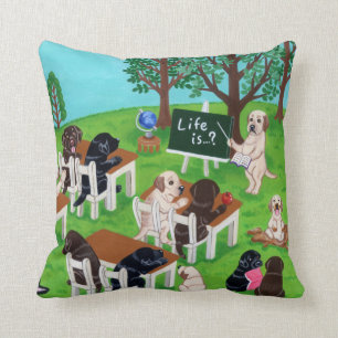 Labrador School Painting Cushion
