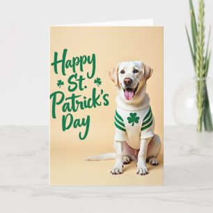Labrador Shamrock Glitter Texture Card