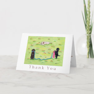 Labrador Spring Fun Painting Thank You Card
