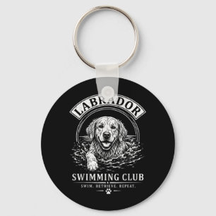 Labrador Swimming Club Swim Retrieve Repeat Dog Key Ring
