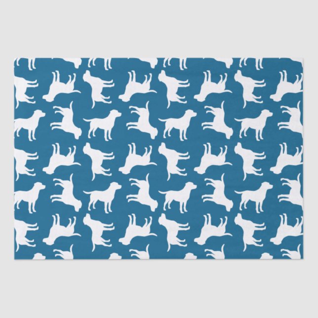 Labrador Theme - Dog Baby Shower Blue Lab Tissue Paper (Front)