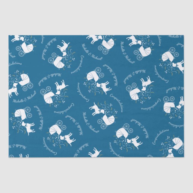 Labrador Theme - Dog Baby Shower Blue Lab Tissue Paper (Front)