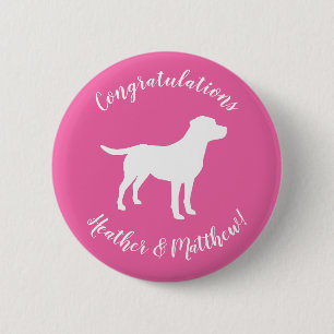 Labrador Theme Dog Baby Shower Pink Lab 6 Cm Round Badge