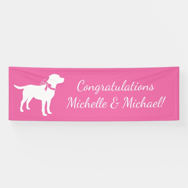 Labrador Theme Dog Baby Shower Pink Lab Banner (Horizontal)