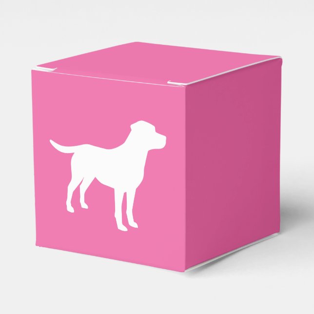 Labrador Theme Dog Baby Shower Pink Lab Favour Box (Front Side)