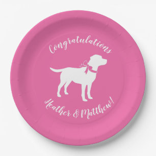 Labrador Theme Dog Baby Shower Pink Lab Paper Plate
