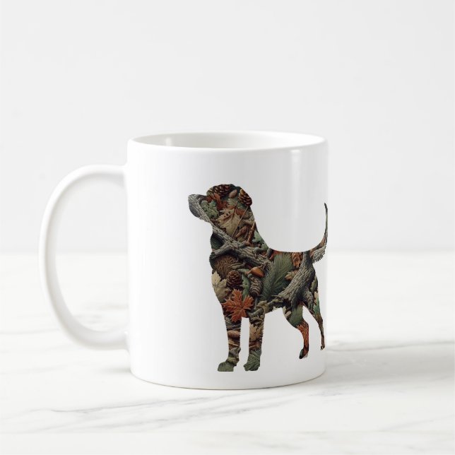 Labrador Throw Pillow with Camouflage Coffee Mug (Left)
